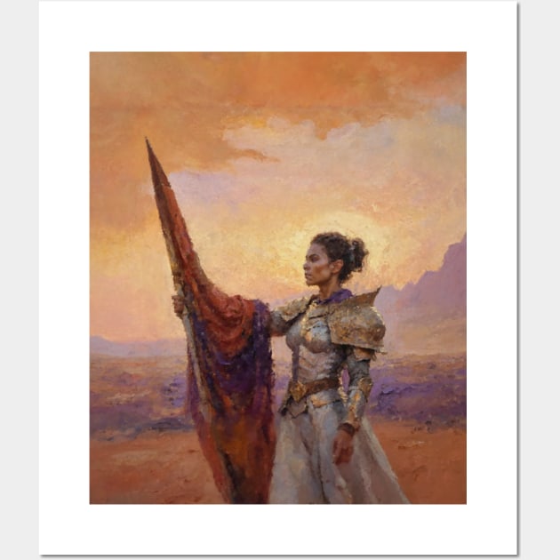 Lady Commander Warrior At Sunset Wall Art by PositiefVibez